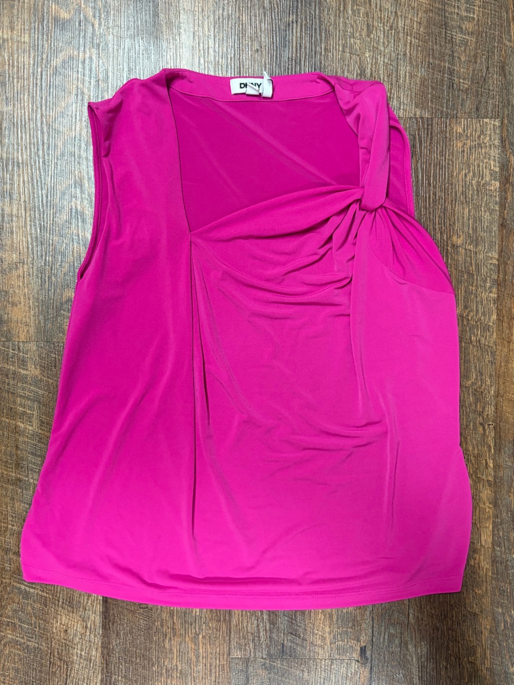 DKNY Fuchsia Knot-Detail Sleeveless Blouse